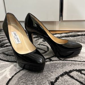 Jimmy Choo Black Patent Leather Pumps Size 38